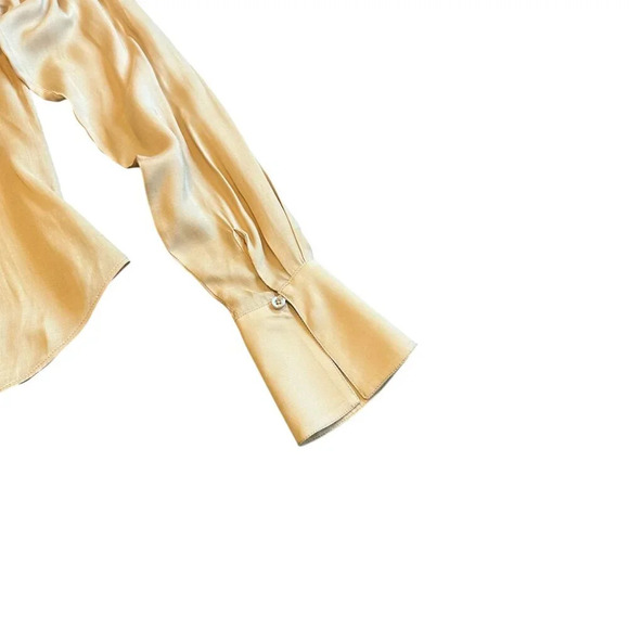 L'Academie The Bastina Top Button-Down Blouse Shirt Long Sleeve Size Large Women - Picture 11 of 14